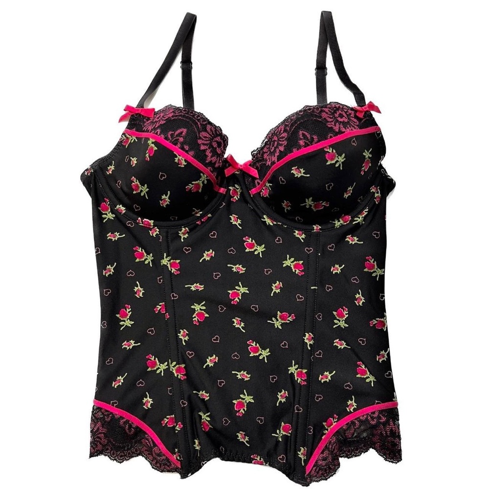 2000S VTG SEXY LITTLE THINGS FLORAL BUSTIER - Picture 1 of 4